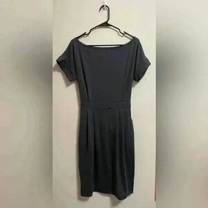 Women’s Casual Slim Pocket‎ Dress - With Tie - Blue/Grey - Size XL